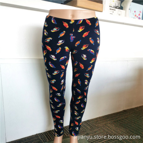Vackra fåglar tryckstilar Polyester spandex leggings